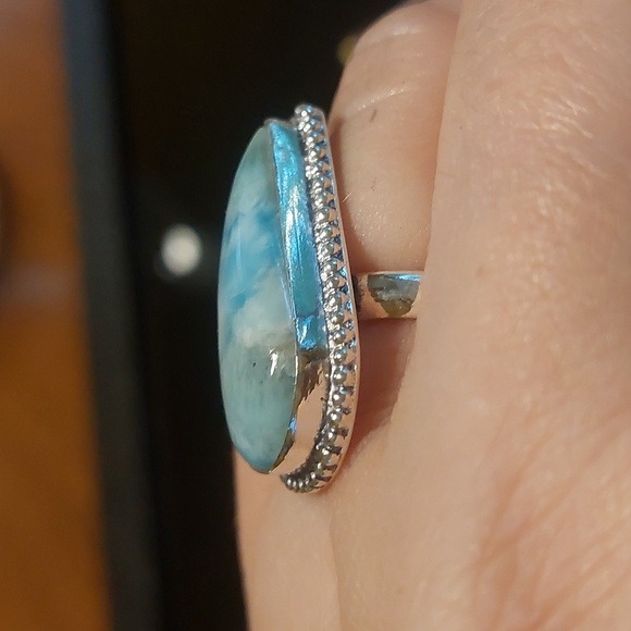 Gorgeous Larimar Ring Size 5.75 - Picture 4 of 5